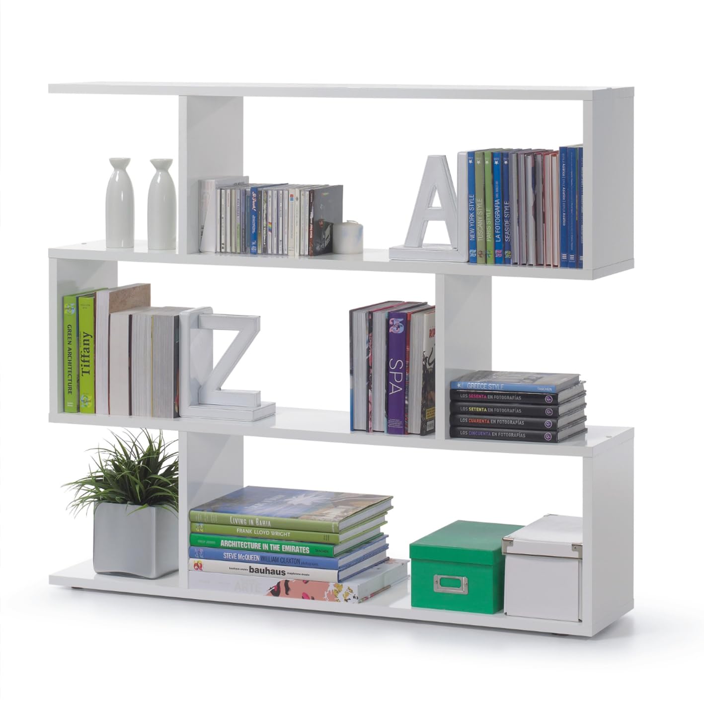 Direct Furniture Ciara - ATHENA 3 TIER Low Bookcase - 301010BO - WHITE