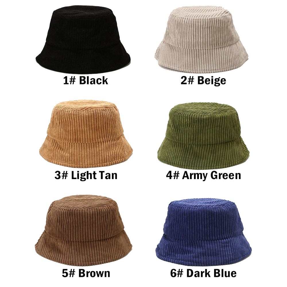 vividvibecap Corduroy Bucket Hat Custom Personalized Bucket Hat Embroidery Soft Warm Winter Bucket Hat for Unisex Outdoor Fisherman Fun Vacation Getaway