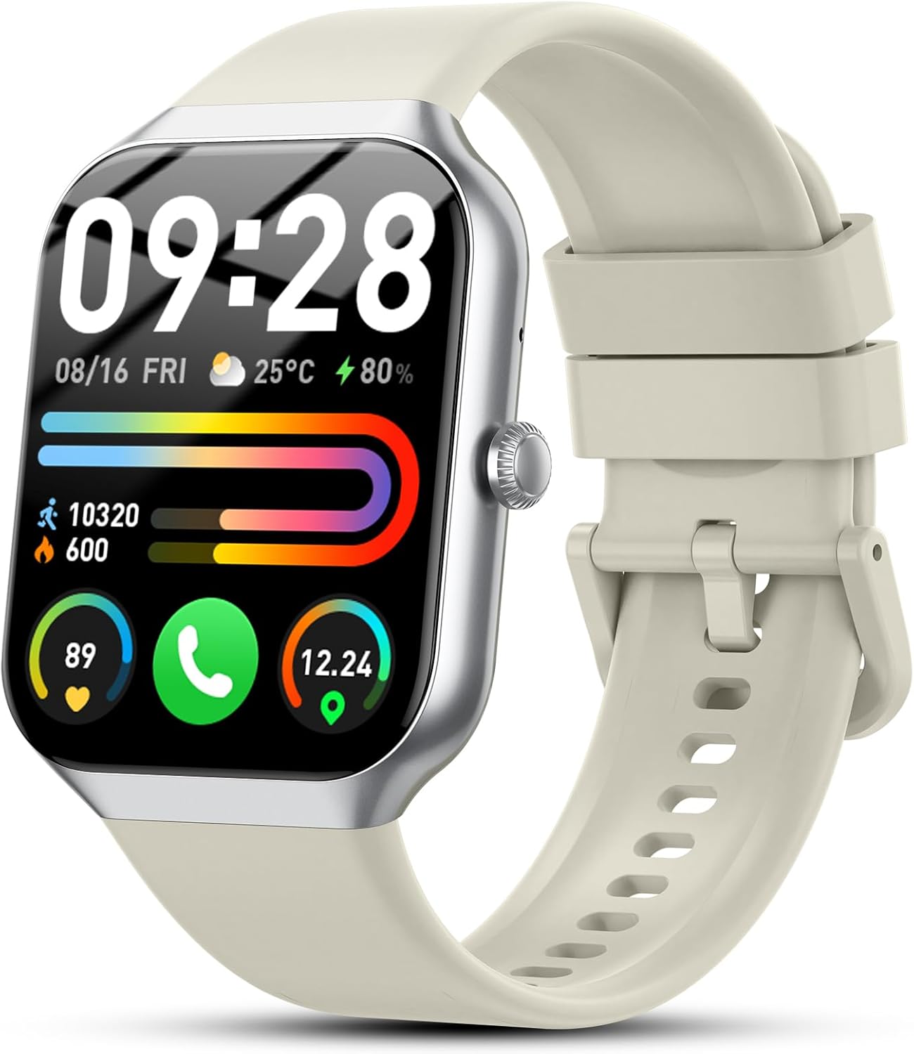 Smart Watch for Men Women(Answer/Make Call), 1.96″ HD Smartwatch 2025 Fitness Watch with 110+ Sport Modes/Heart Rate/Sleep Monitor/Pedometer, IP68 Waterproof Fitness Activity Tracker for Android iOS