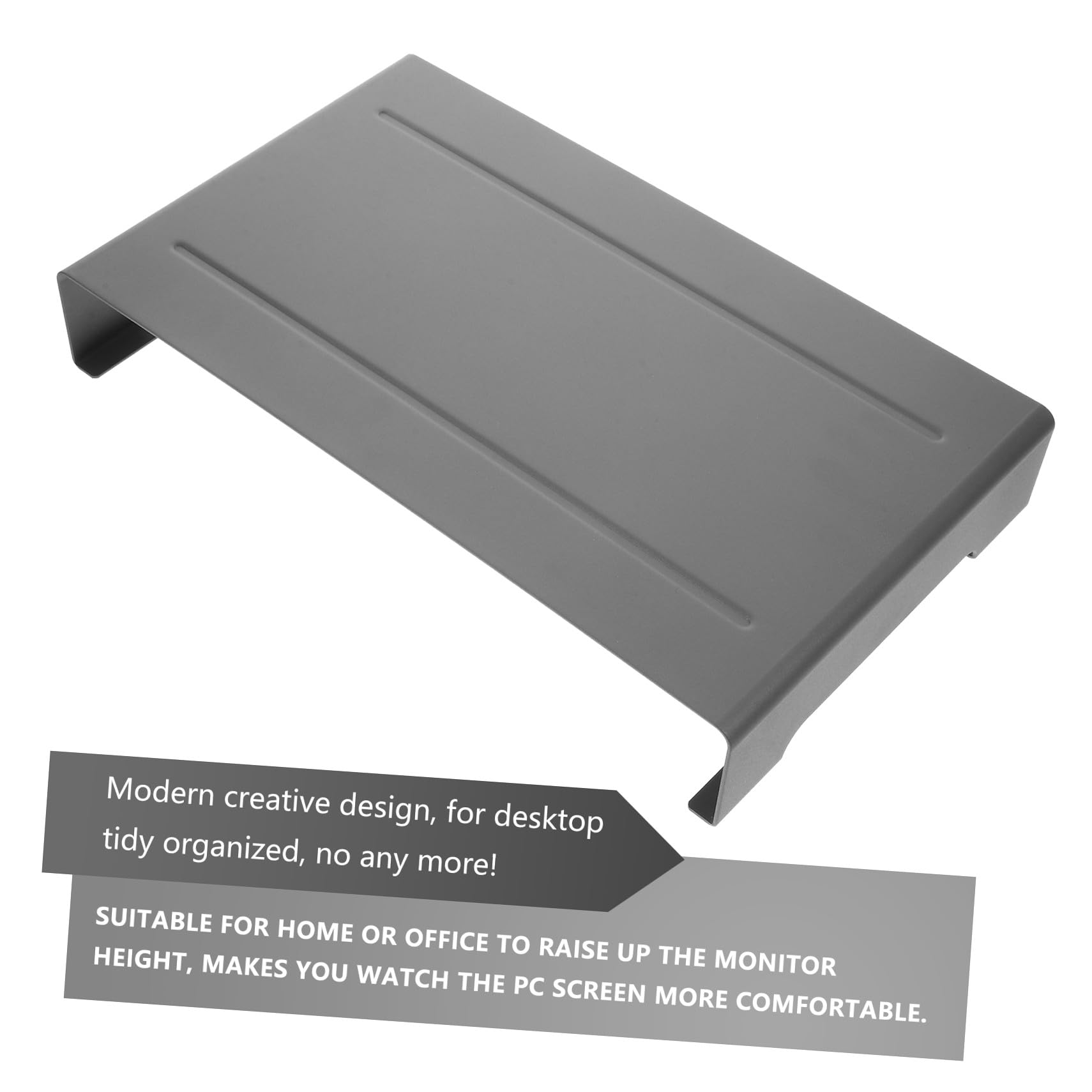 NUOBESTY Supporto Monitor in Lega di Alluminio Argento per Laptop Notebook Altezza Regolabile 6cm Antiscivolo per Ufficio e Casa