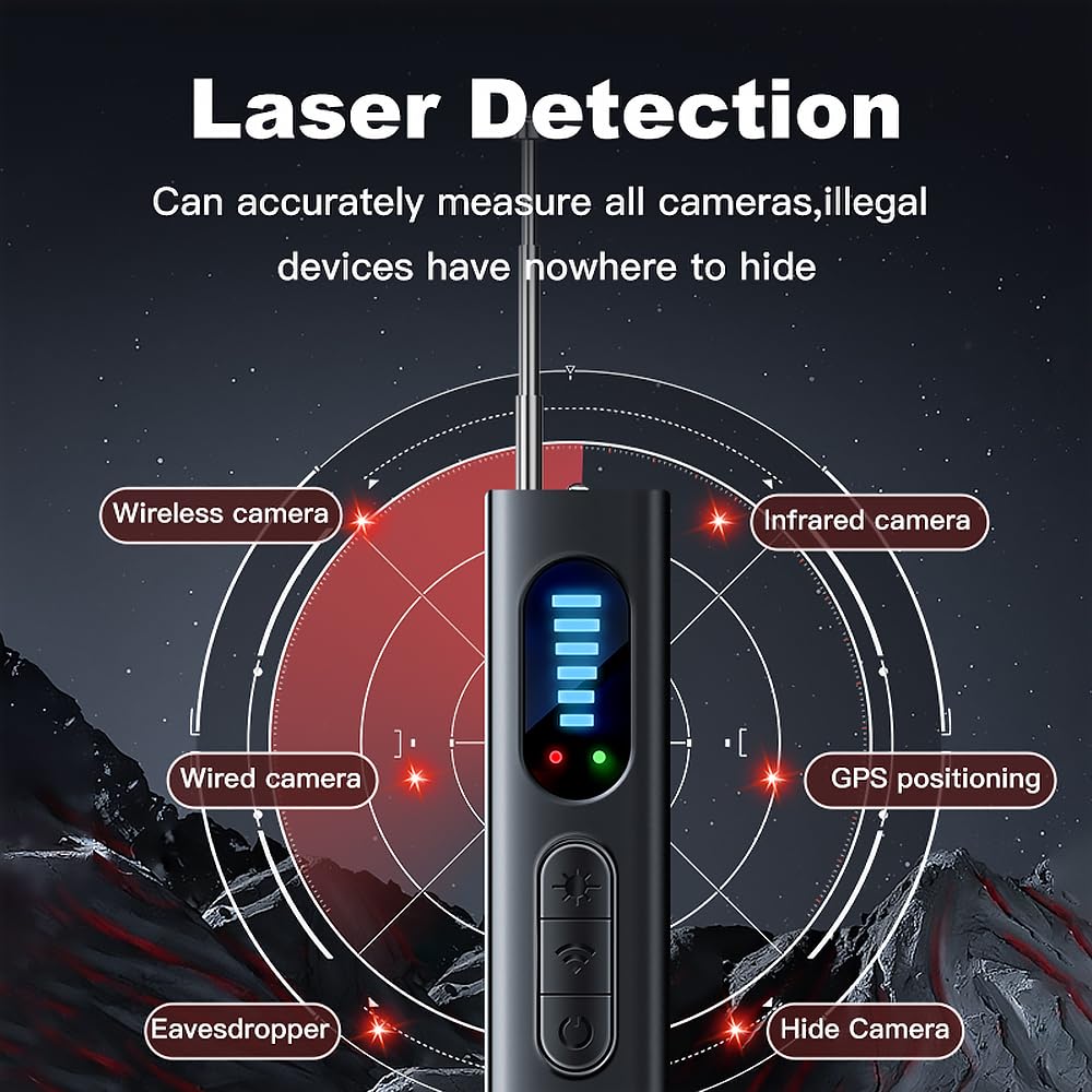 NXPGKEA Hidden Camera Detector, Anti-Spy Detector, Hidden Device GPS Detector, Camera Detector, Bug Detector, Privacy Protector, Signal Scanner for Hotels Office Home Travel, 5 Levels Sensitivity