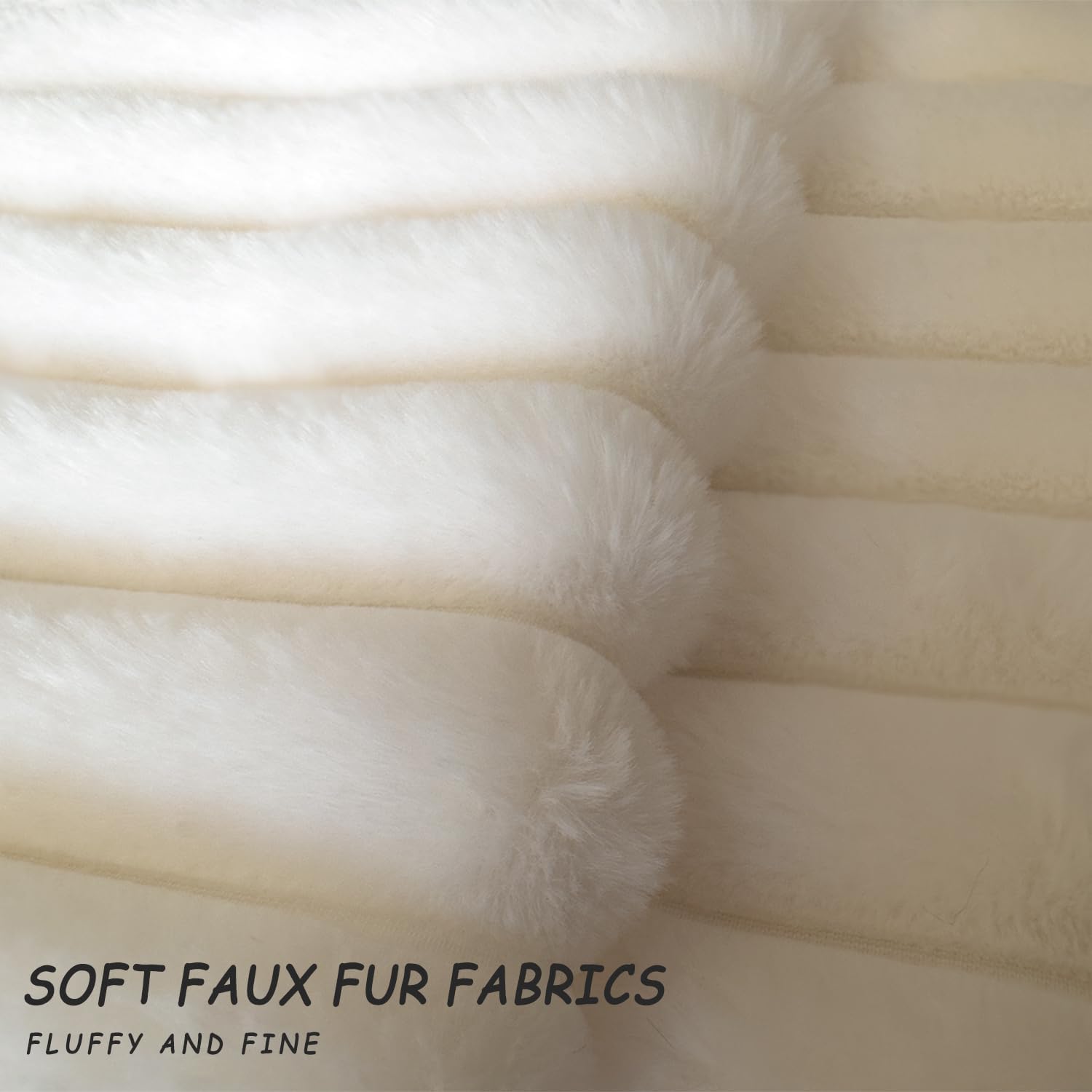 2 Pack 16x16 Pillow Cover Velvet Pillow Covers, Faux Fur Square Throw Pillow Covers for Living Room Decorations Throw Pillow Case, Throw Pillow Cover Cushion Cover for Sofa Bedroom Car, White - Image 2