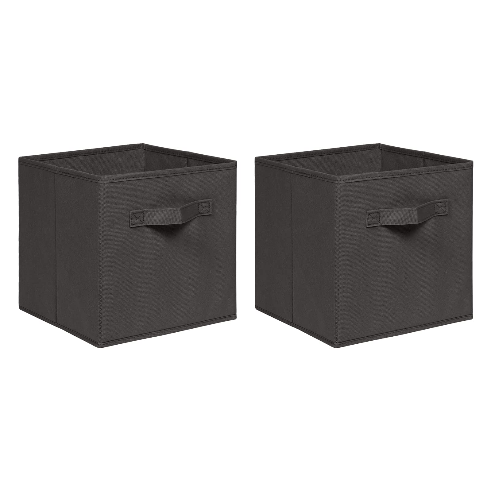 NICEME Foldable Cube Storage Unit Boxes, Non-Woven Fabric Storage Boxes Set, Clothes Drawers for Shelves, 26.5x26.5x28 cm (Dark Grey, Set of 2) — image 1