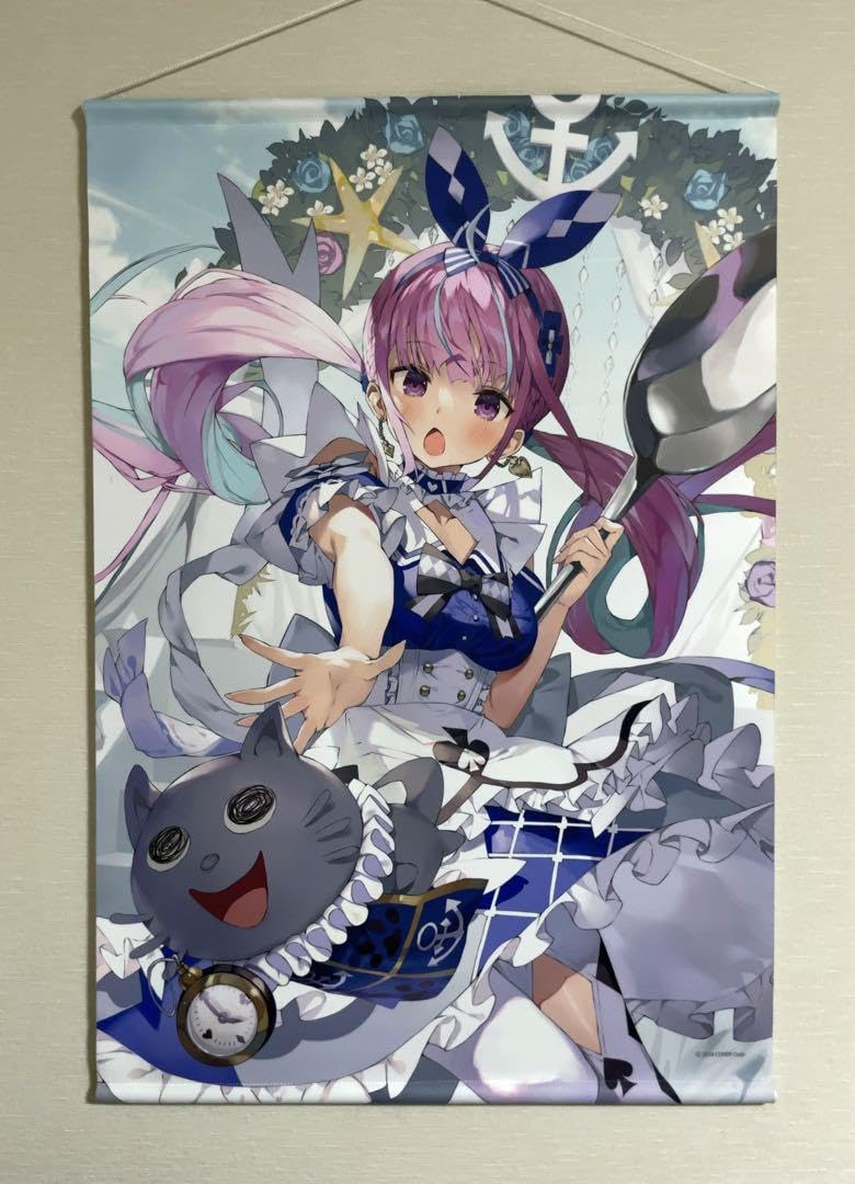 湊あくあ あくあ色inわんだーらんど B2タペストリー ＆ もちどる セット