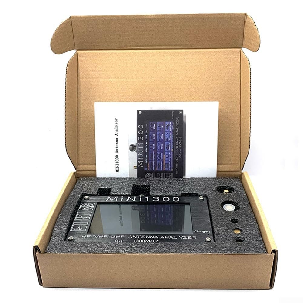 Mini1300 Vektor-Netzwerkanalysator, 0,1-1300 MHz, Antennenanalysator mit 4,3 Zoll LCD – SWR-Messgerät für Ham Radio RF Messung für SMA N Typ