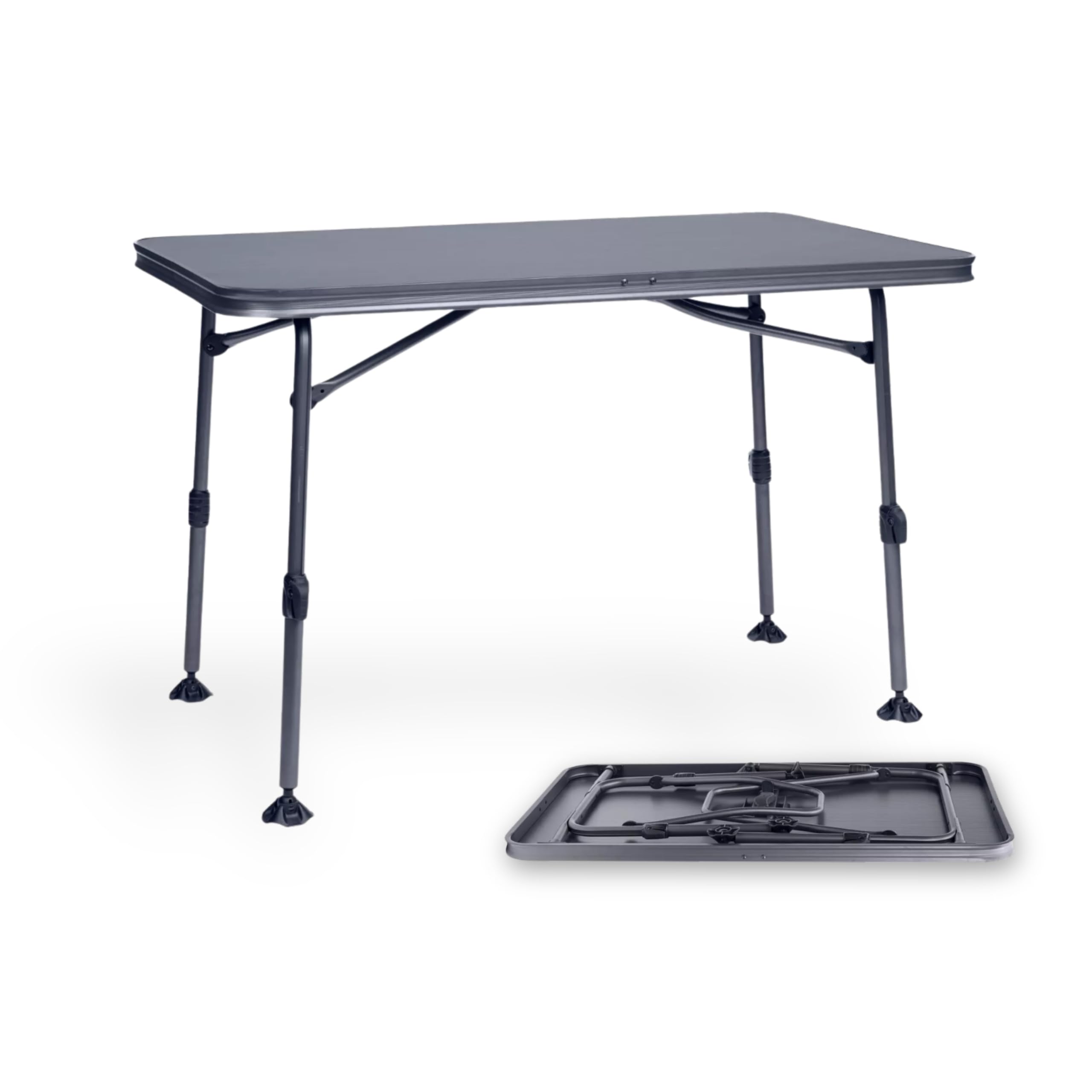 BERGER Molveno Campingtisch | Höhenverstellbarer Klapptisch 115 x 70 cm