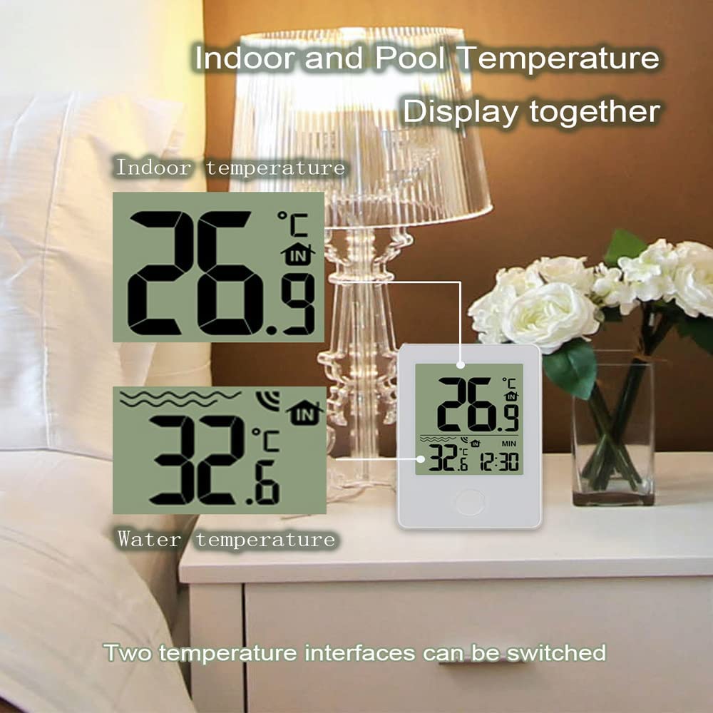 Thermomètre Flottant Digital Pour Piscine - Écran LCD Étanche - Mesure Température Eau Spa Aquarium