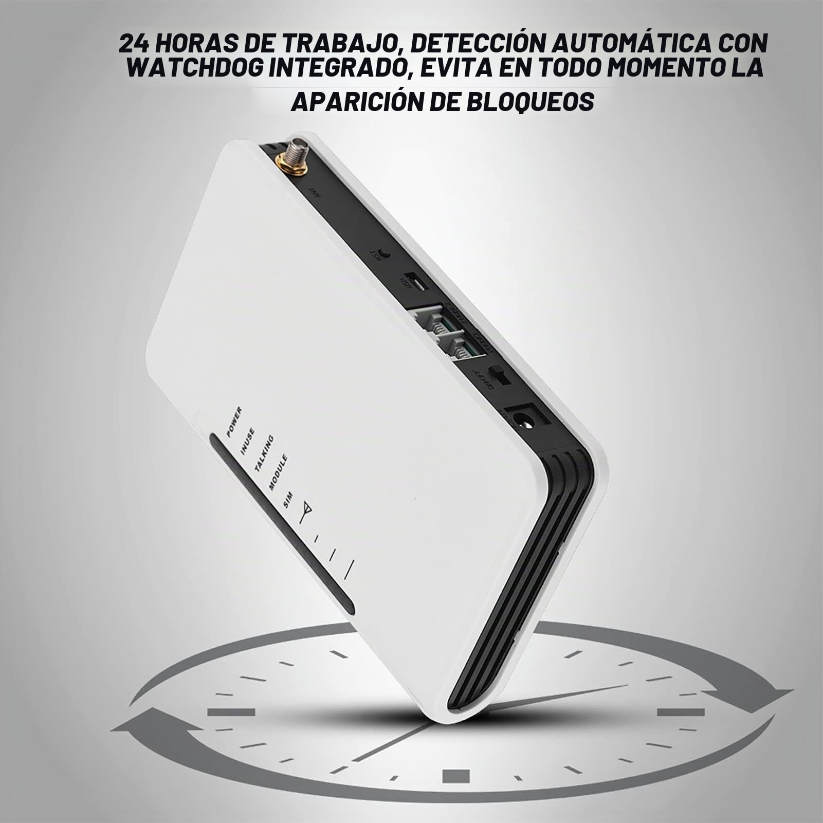 Joyzan Caja Telefónica gsm, Unidad Principal Terminal Inalámbrico Fijo 9 Indicadore LED Entrada DTMF Teléfono Grabación Alarma Cable Trabajo Puerta Enlace Conectar Gateway Adecuado (European Plug)