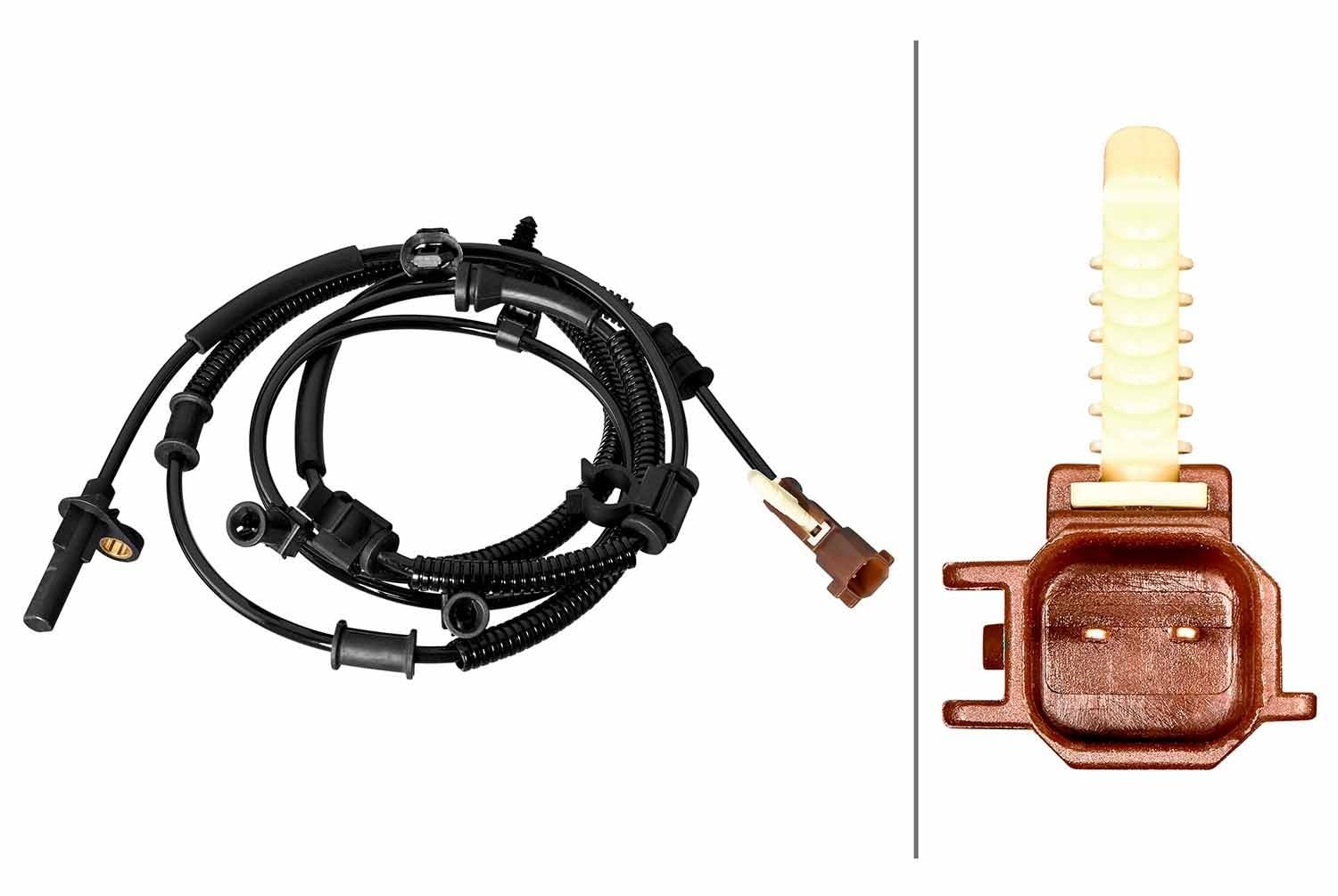 Hella 6PU 358 218-901 Sensore, N° Giri Ruota - 2A... Poli - Cavo: 2020Mm - Con Fascetta/Staffa-image