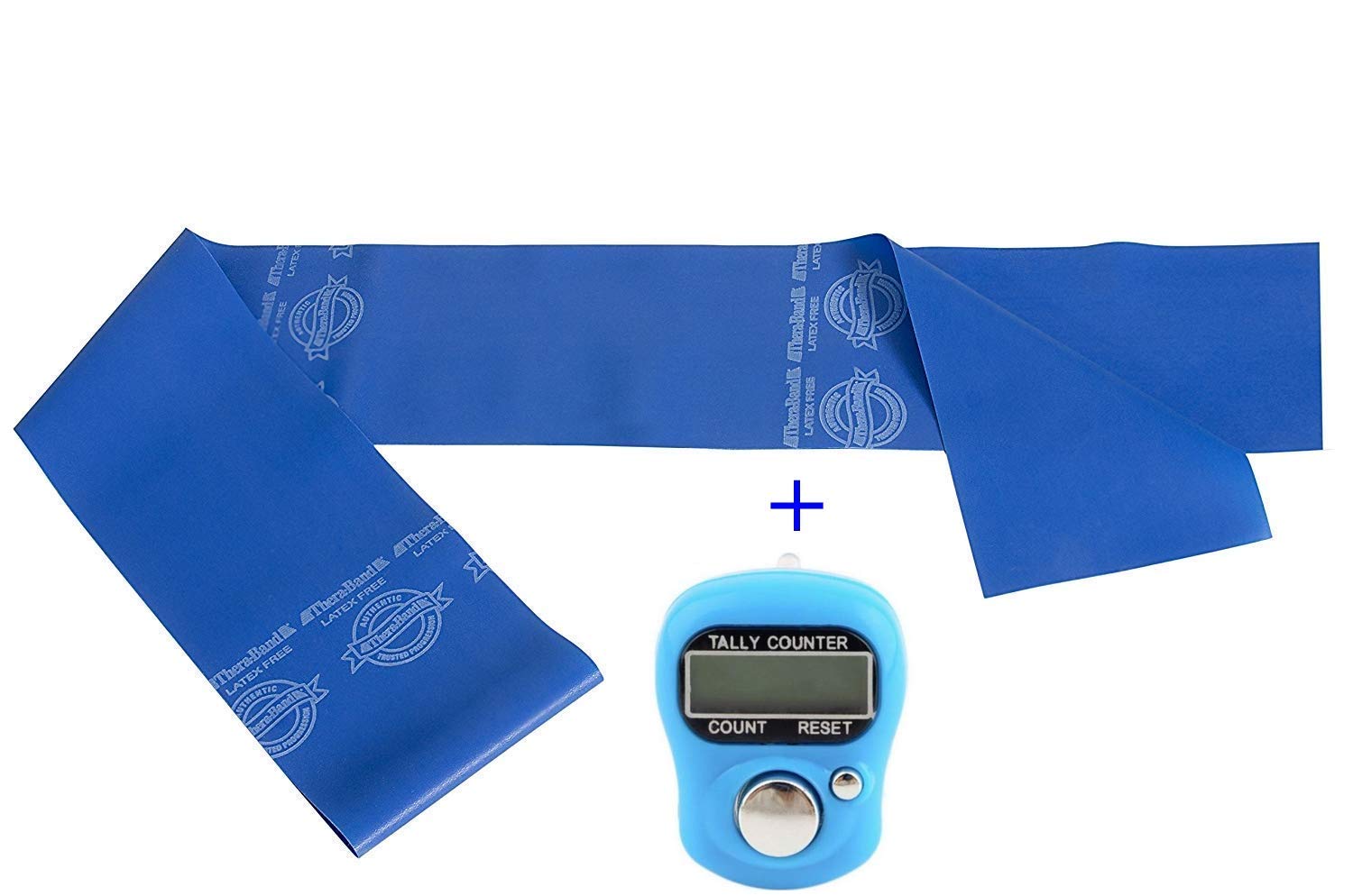 TheraBand sLatex Free Resistance ExerciseBands for Physio Intermediate with Tally/Steps Counter Finger Watch - Blue (3 Feet.) (B07STRG9WB) Amazon Price History, Amazon Price Tracker