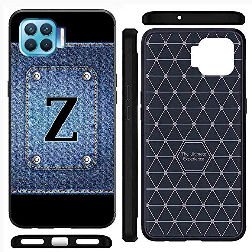 Image of Amazon Brand - Solimo Designer Button Jeans Alphabet-Z Printed Soft & Flexible Hybrid Back Case Mobile Cover for Oppo F17 Pro