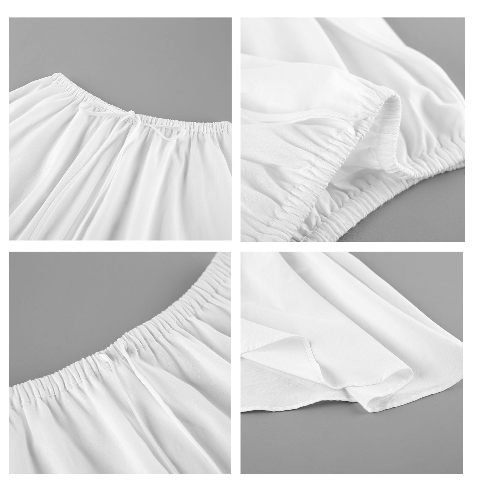Completi Estivi da Donna in 2 Pezzi Top Corto Senza Maniche e Gonna Lunga con Coulisse Set Coordinato