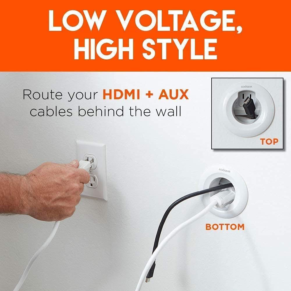 ECHOGEAR TV Wall Mount with in Wall Power Kit - Mount Your TV & Hide Wires Behind The Wall