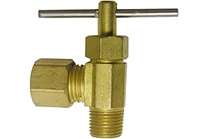 LASCO 1/4-Inch Compression by 1/4-Inch Male Pipe Thread Angle Brass Needle Valve