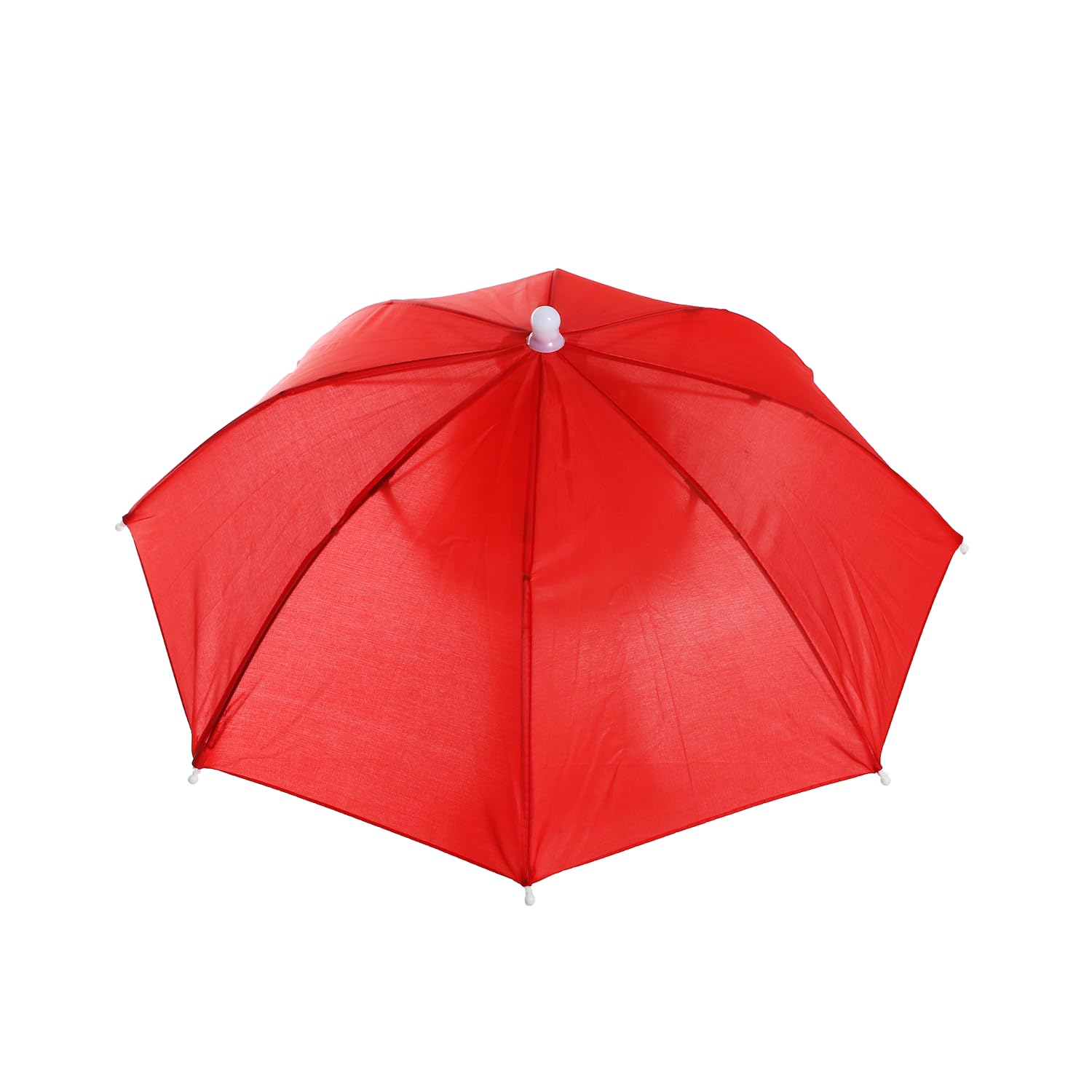Party Perfecto Red Umbrella Hat - Multi Colou Sun Rain Umbrella Cap Hand Headwear Rainbow Cap For Outdoor Activities Fancy Dress Accessory (Red)