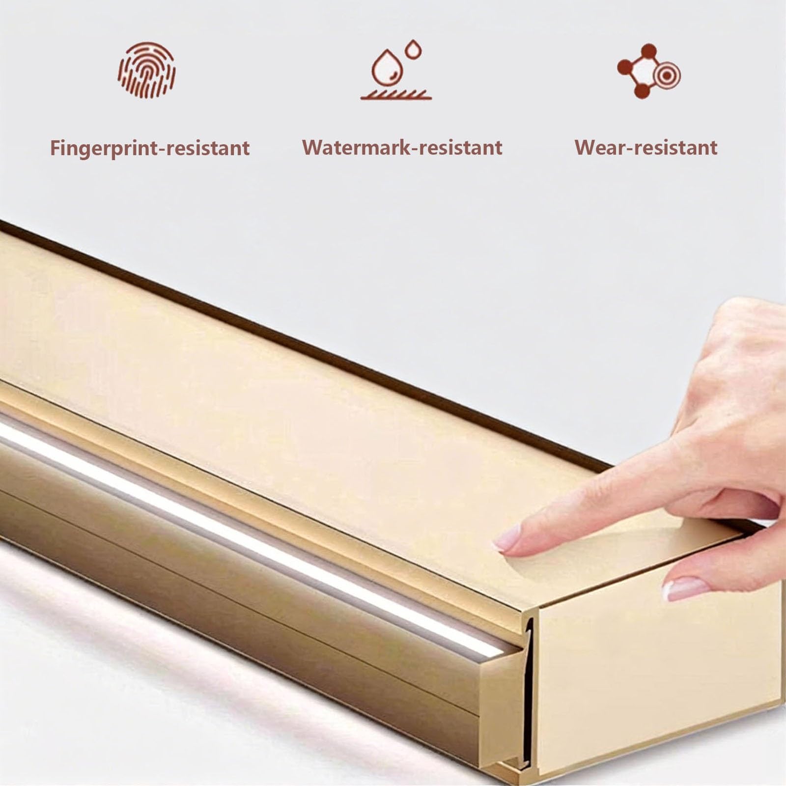 BVCL Juego de 2, Estante de Pared Metálico con Iluminación LED - Repisa Moderna para Terraza, Baño, Cocina, Sala, Dormitorio(Gold,2PC-120cm)