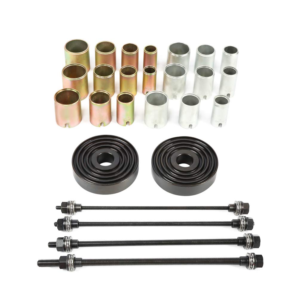 Ausla Ensemble d'outils d'insertion de Retrait de Roulement, Outil de Retrait de Roulement de Bague en Acier au Carbone 26 Pièces avec 22 Manchons 4 Broches pour Voitures et Service de Joint de