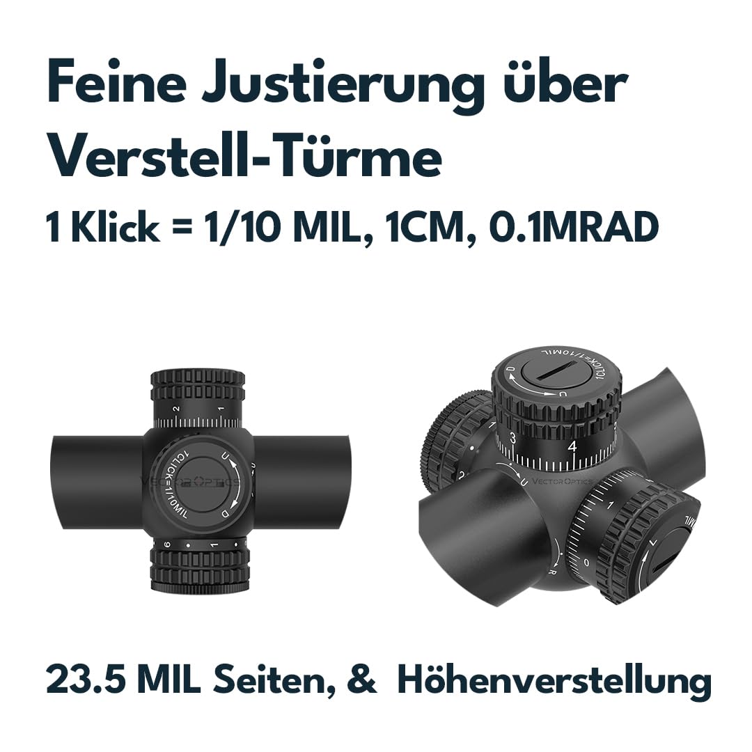 Vector Optics SCOC-43 Veyron 2-8x32IR SFP Zielfernrohr für Sport, Airsoft und Jagd, Luftgewehr, Ziel-Visier, Gewehrzielfernrohr, Rifle Scope, umfangreiches Zubehör