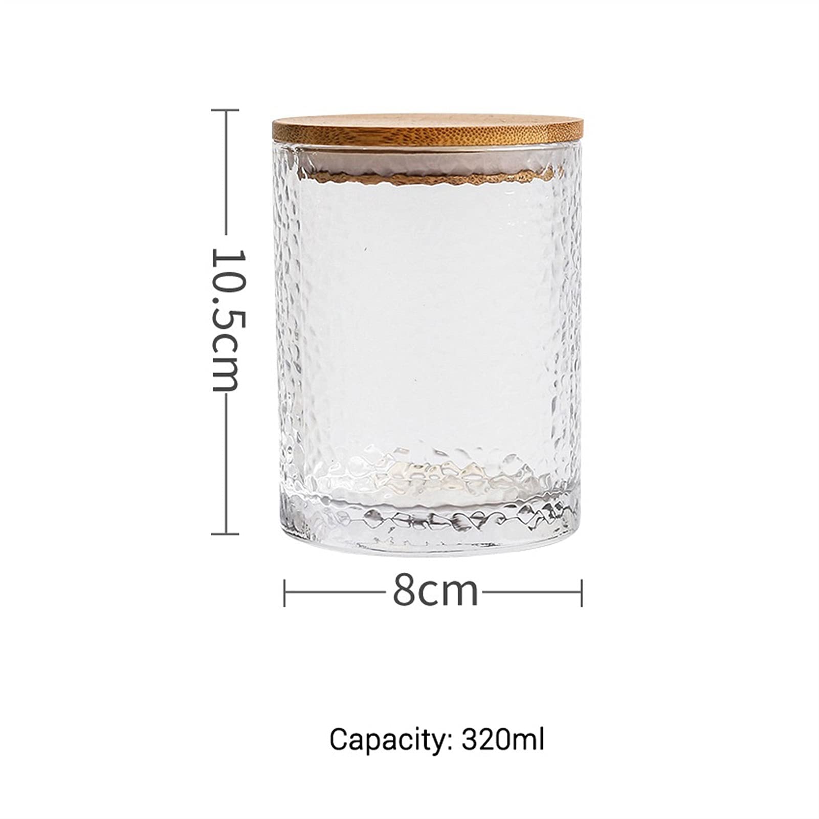 Glas-Gewürzdosen, Kaffeebohnen-Aufbewahrungsglas, Kaffeedose, Flaschen-Aufbewahrungsbehälter, Tee-, Kaffee-, Zucker-Aufbewahrungsdosen, Küchen-Süßigkeitenbox for Kaffee, Tee, Nüsse(320ML)