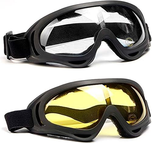 Miniatura 10 de SPOSUNE Gafas de motocicleta Airsoft para hombres y mujeres, protección UV400, resistente al viento, a prueba de polvo, gafas de esquí de seguridad