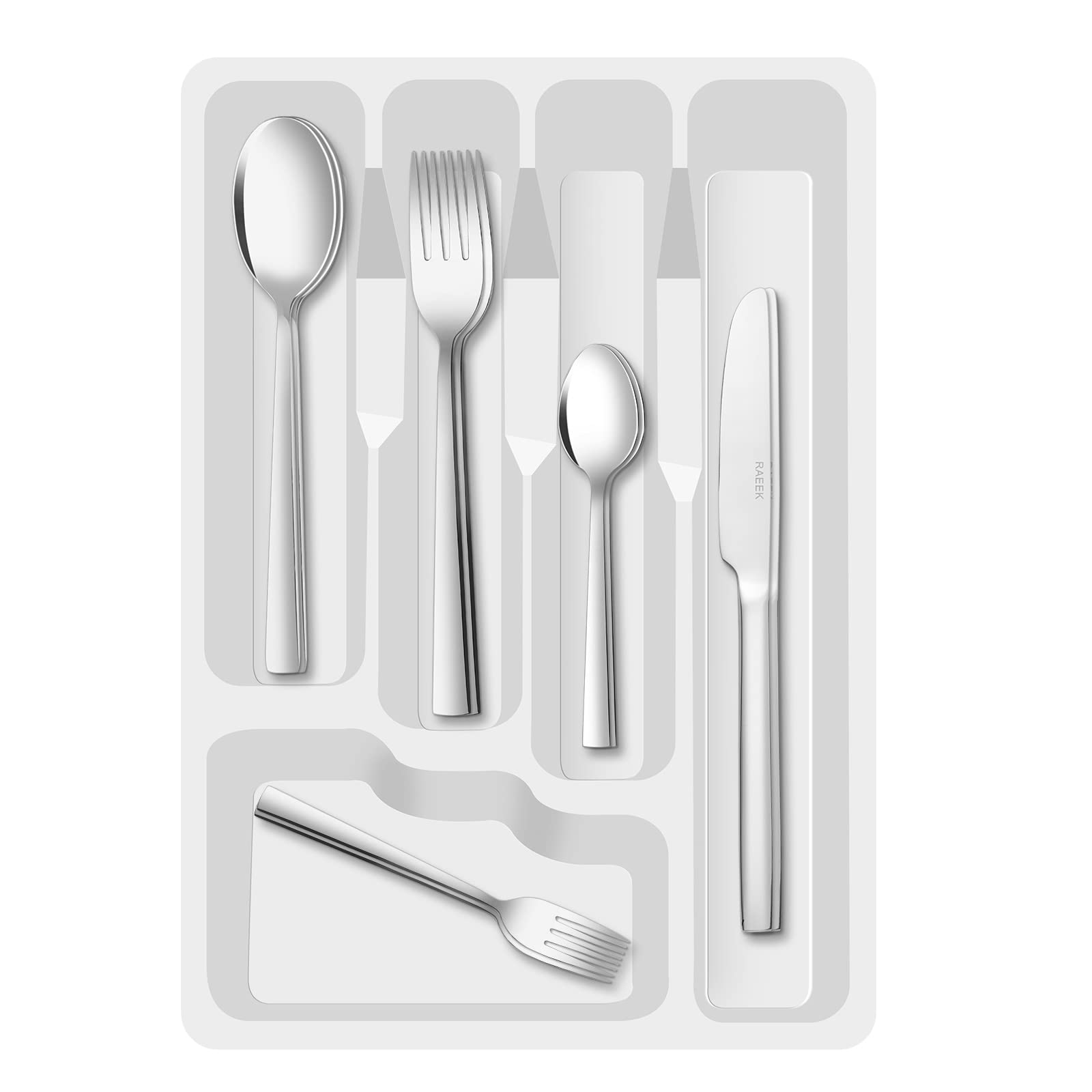 30 Piece Silverware Set for 6, Food Grade Stainless Steel Cutlery Set for Tray, Durable Eating Utensils Sets Include Fork Knife Spoon Set, Mirror Polish & Dishwasher Safe