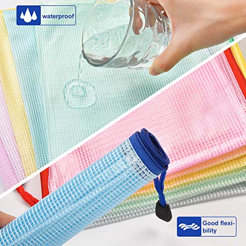 Irich Zipper Borse di File 10 * A5 e 10 * A4, Zipper Sacchetti Cerniera per Cosmetici Uffici Forniture Accessori da Viaggio 5 Colori