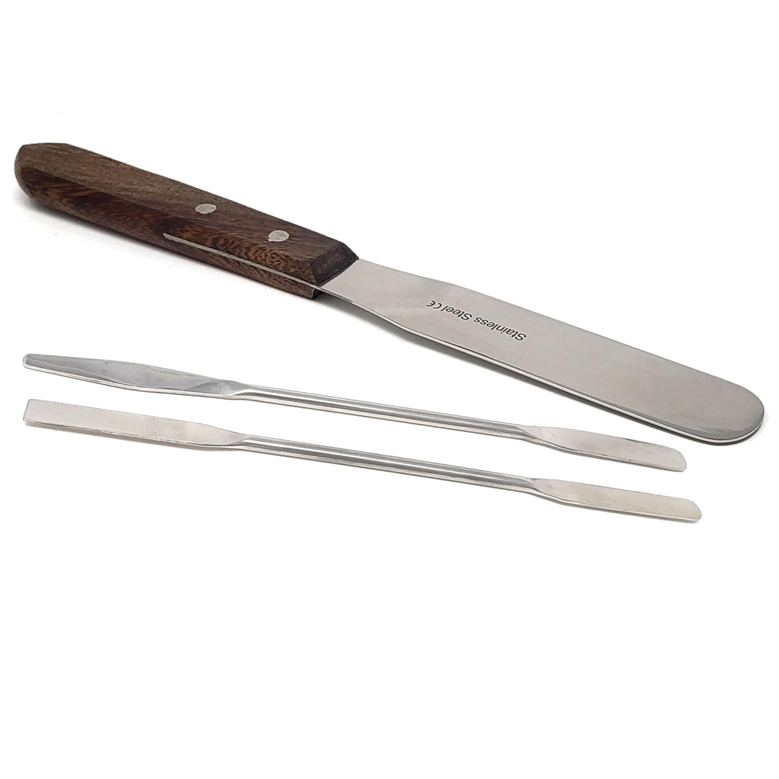 A2Z Scilab 3pc Two-Way Grout Caulk Finishing Tools Smoothing Stainless Steel Caulking Tool Scraper Spatula - Grout Sealer Applicator for Ceramic Tiles, Kitchen, Bathroom - Ergonomic Handle Grip