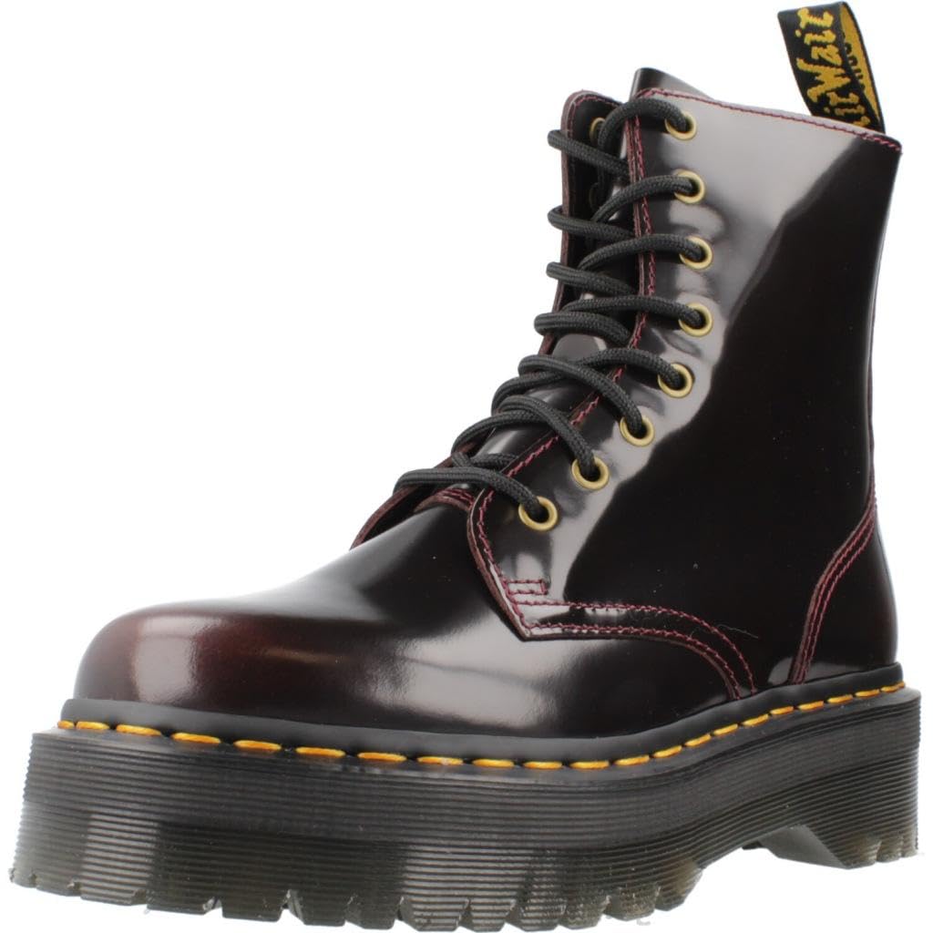 Dr. Martens Men's Red Jadon Arcadia Leather Platform Boots In : Size 9.5