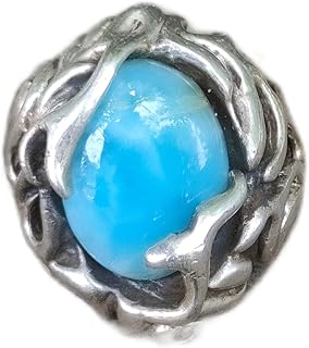 Larimar Ring 925 Sterling Silver, Mother Gifts Ring Jewelry, Handmade Statement Jewelry For Women or Girls, Vintage Larimar Ring, natural blue Larimar ring, Dominican Larimar Ring, gift for her