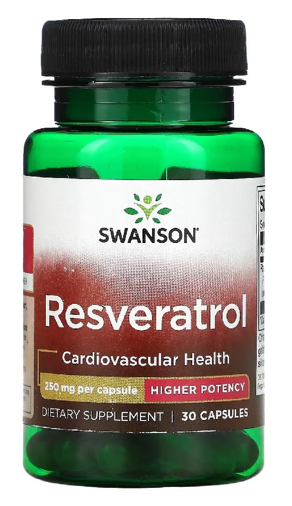 Swansons Swanson - Resveratrol 250mg | Antioxidant Support for Cellular Protection & Healthy Aging | 30 Capsules