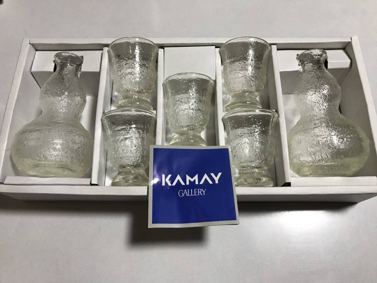 Amazon.co.jp: KAMAY カメイ ガラス グラス お猪口5 徳利2 セット品