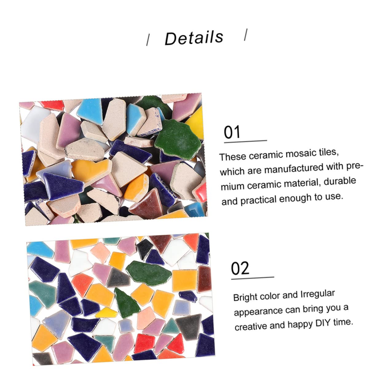 Piastrelle Mosaico Irregolari in Ceramica Fai da Te 500g Sacchetto
