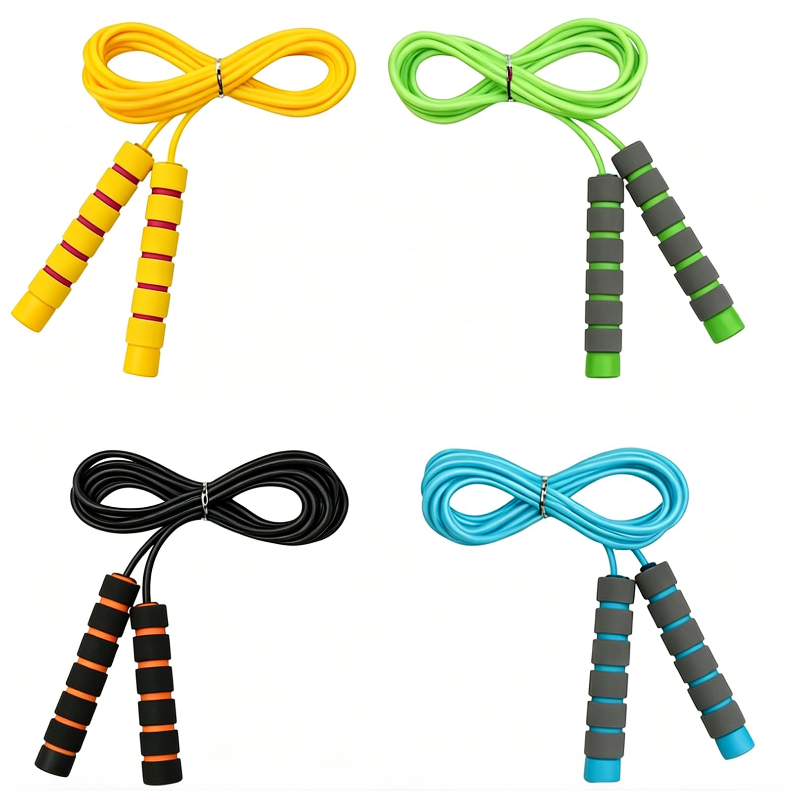 4 Pcs Skipping Rope, Skipping Rope Kids and Adults, Adjustable Jump Rope With Foam Handles, Suitable Fitness Jump Rope For Outdoor, Party Favor, Exercise Activity