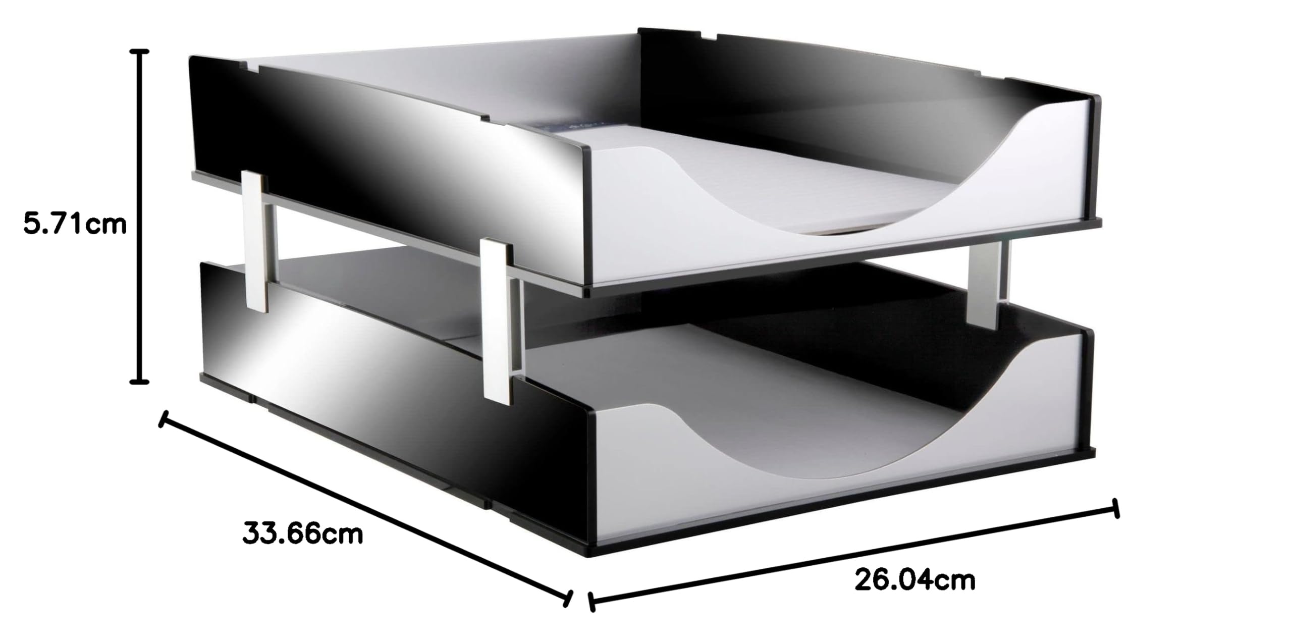 Kantek 7,6 x 7,6 cm memo Pad Holder, acrilico nero e alluminio Vassoio portalettere Black/Silver