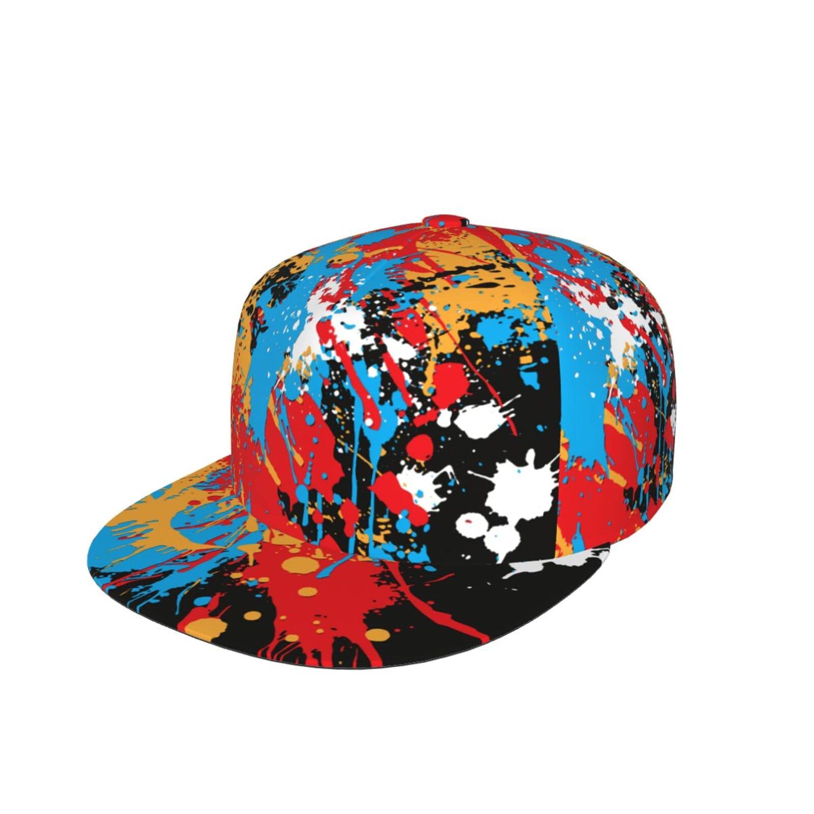 Oudrspo Unisex As Pic Paint Splash Art Hop Sun Hat Rainbow Seahorses Trucker Hat Flat Bill Brim Adjustable Baseball Cap