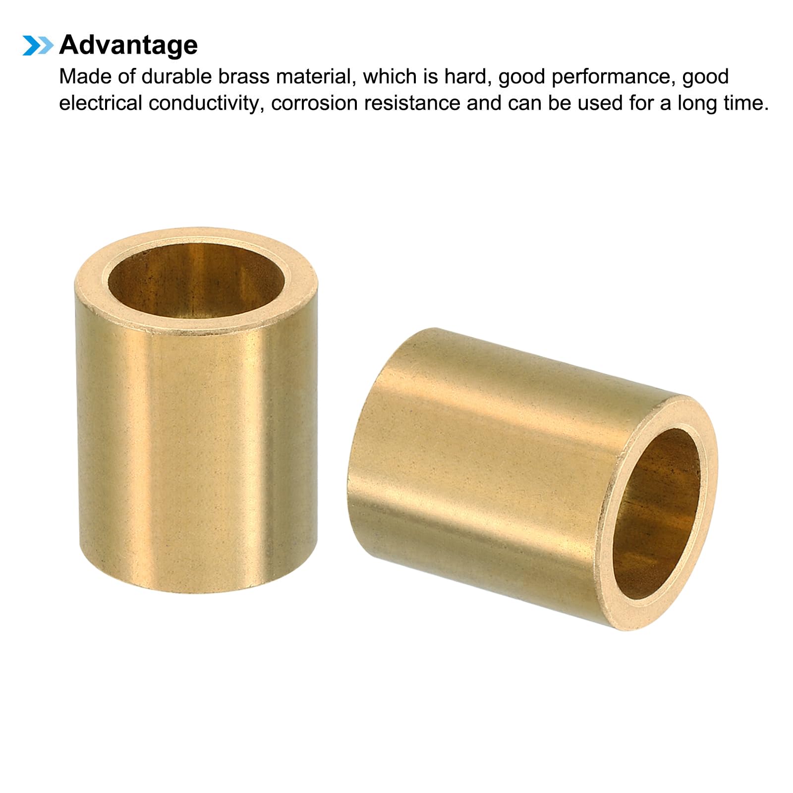 PATIKIL M18 Brass Spacers, 2 Pcs Metal Spacer Brass 18mm ID x 25mm OD x 32mm L Brass Spacers Screw Standoff for 5/7 Inch or M18 Screw - Image 4