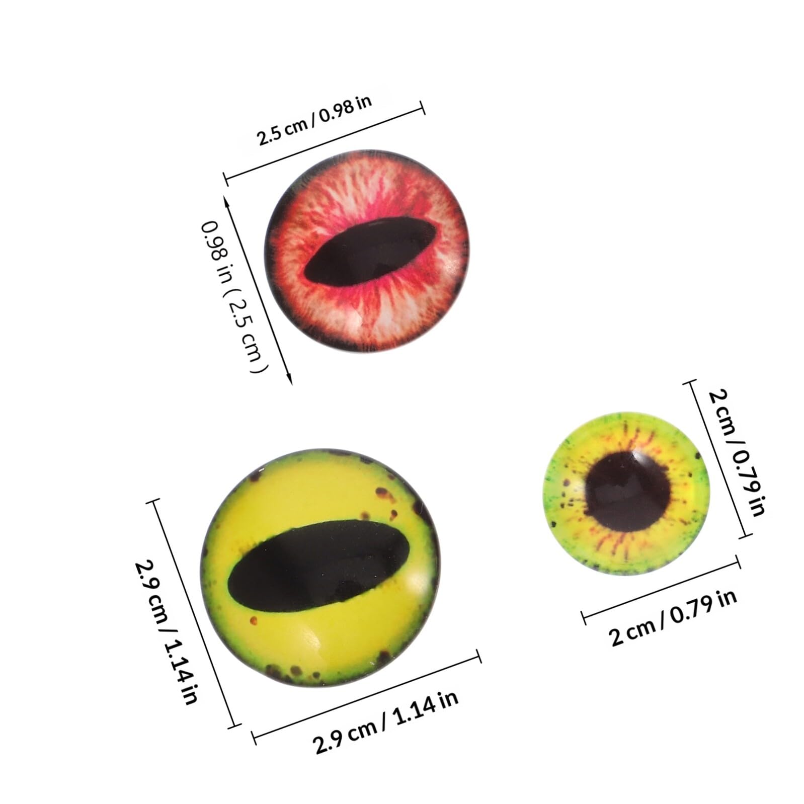 160 Cabujones de Ojos de Seguridad de Vidrio, Forma Redondeada Tipo Cúpula, para Muñecas de Arcilla y Joyería DIY