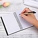 TOODOO 4 Packs Spiral Notebook Lined Notepad with Pen in Holder and Sticky Notes, Page Marker Colored Index Tabs Flags (Red, Blue, Brown, Black Cover)