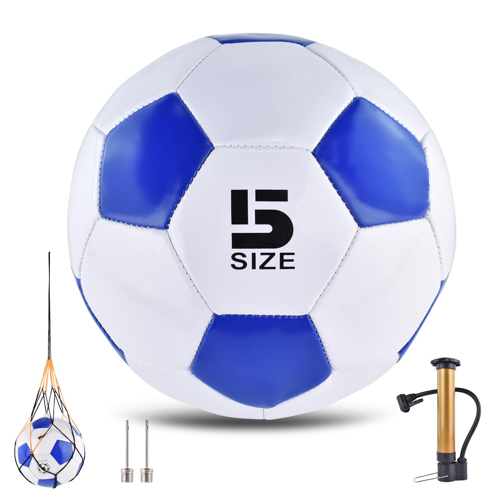 6 Pack Classic deflated Soccer Balls Size 4/5 with Pump and Mesh Bag for Lawn Training Practice Bulk Sport Gift for Beginner Adults