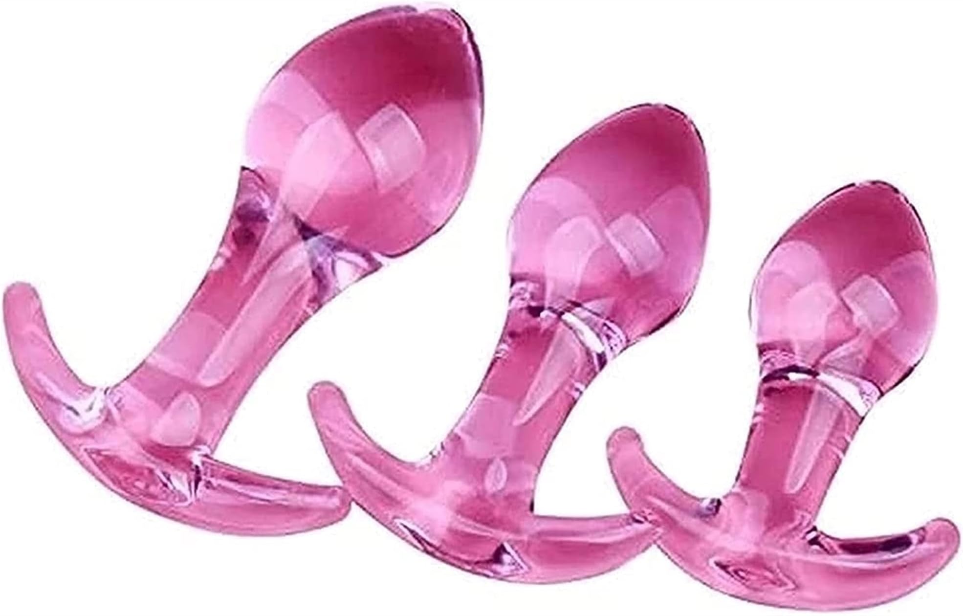 3 Diffẹrẹṇt Sịzẹs Pink Glass Crystal Bûtt Pl'ugs Trainer Set Ạmạl Pugs Set Glass Anale Pl'ugs Will Have Different Feelings (Color : Anchor Base, Size : 3PCS)