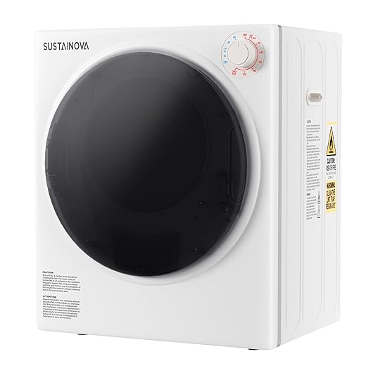 Elevon 800W Portable Clothes Dryer, 2.6 cu.ft Electric Drying Machine for Laundry with Stainless Steel Tub for Apartment, Rvs, Compact Dryer for Small Space, White