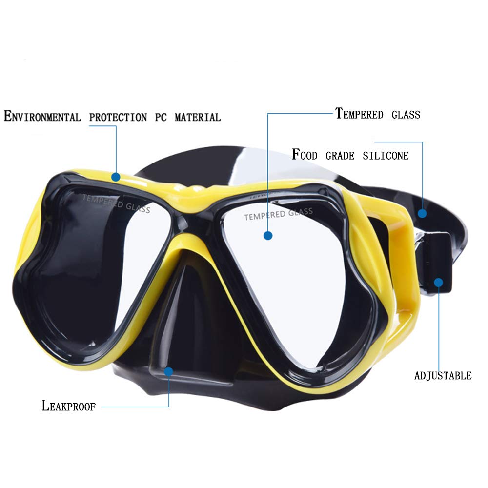 Schnorchel-Freediving-Maske, Taucherbrille, 180°-Panorama-Taucherbrille, für Erwachsene/Schnorcheln/Tauchen/Schwimmen