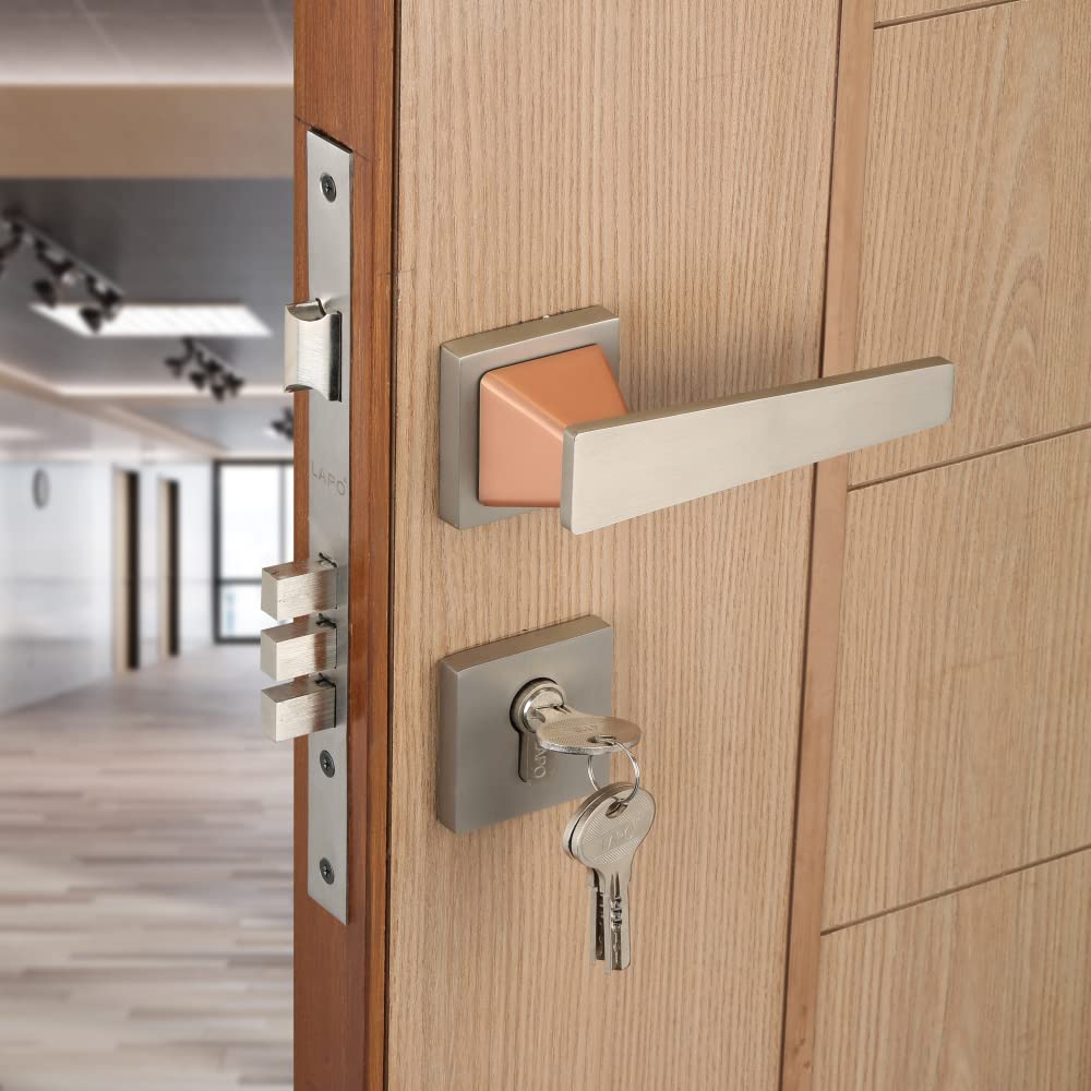 LAPO Premium Full Brass Mortise Door Locks for Main Door and Bedroom Door, Door Lock Handles Set with Lock Body, Main Door Locks for Home,Hotel,Office |SS-Rose Gold Finish | 3 Years Warranty Ro-112 (B0B1VHWP51) Amazon Price History, Amazon Price Tracker