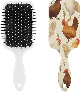 A Brood of Chickens Print Air Cushion Comb with TPR Air Pad, ABS + Nylon Bristles for Scalp Care And Detangling