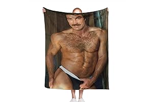 Tom Selleck Ultra-Soft Funny Blanket