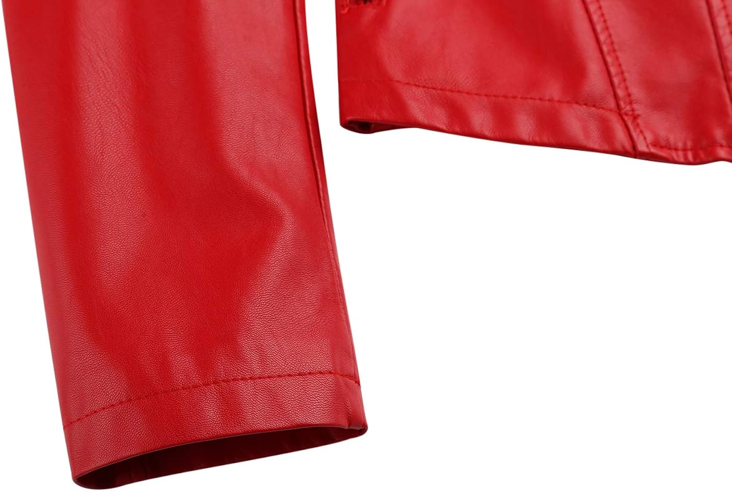 Tanming Women's Faux Leather Moto Biker Short Coat Jacket D Red16 Small