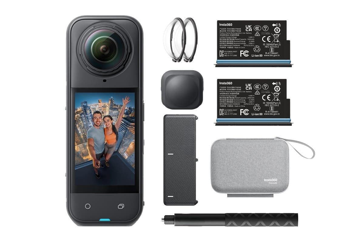 Insta 360 X5 Essentials Bundle 8K 360 Action Camera Waterproof with Stabilization Low Light Performance Invisible Selfie Stick Effect Long Battery Rugged Lens for Travel Vlogging Sports-picture-12