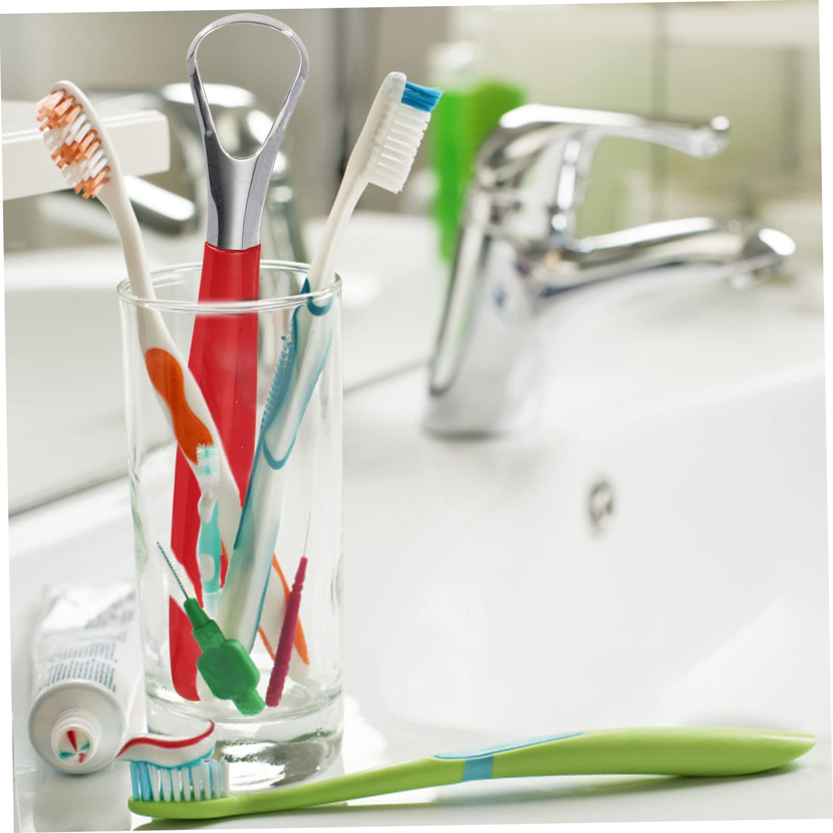 BESTYASH 4 Set Pulisci-lingua Adulti Orale Prodotto Raschietto Impasto Detergenti Scrubber Respiro Pulito Raschiatore Pulizia Della Lingua Puliscilingua Domestici Pp 2 Pezzi * 4