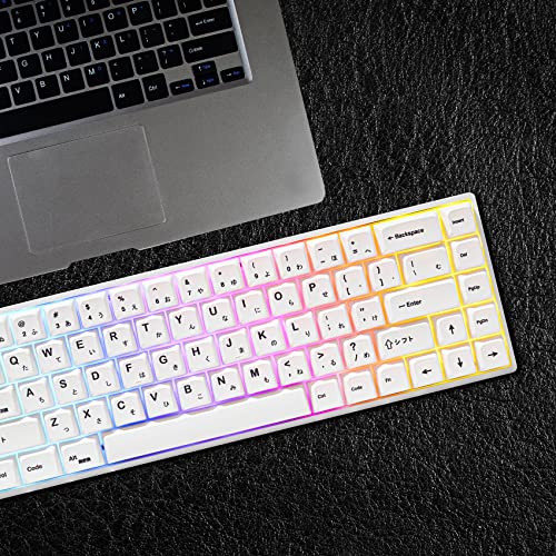 Image of GTSP 135-Key Japanese White keycaps 65 Percent XDA keycap Set for 60 Percent TKLKeyboard for Cherry Mx 87 /68 /64 /104 Mechanical Keyboard (Minimalist XDA)