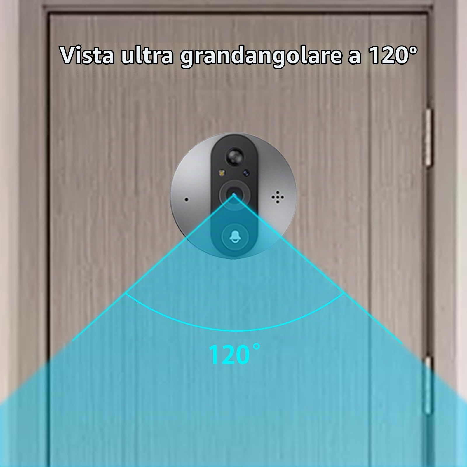 Spioncino Digitale a Batteria 1080P,Suoneria Campanello,Wifi Video Telecamera Senza Fili con da Monitor 4,3" Pollici,Alexa,Scheda 32G inclusa